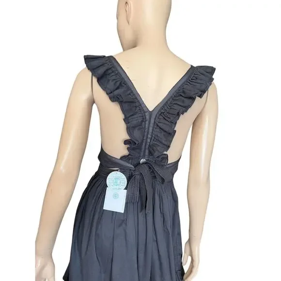 Superdry NEW Vintage Inspired Mini Dress Square Neckline Ruffles Straps Size M - Picture 5 of 15